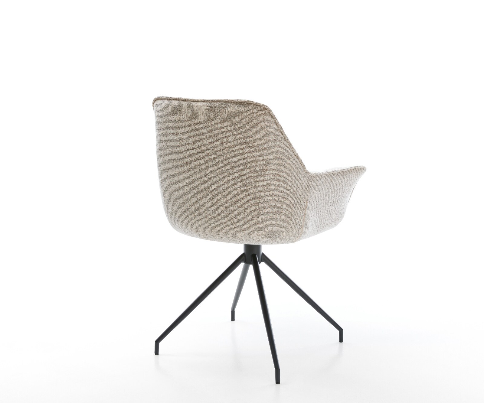 Esszimmerstuhl Kaira-Flex Webstoff Soft Beige Kreuzgestell konisch Schwarz 5