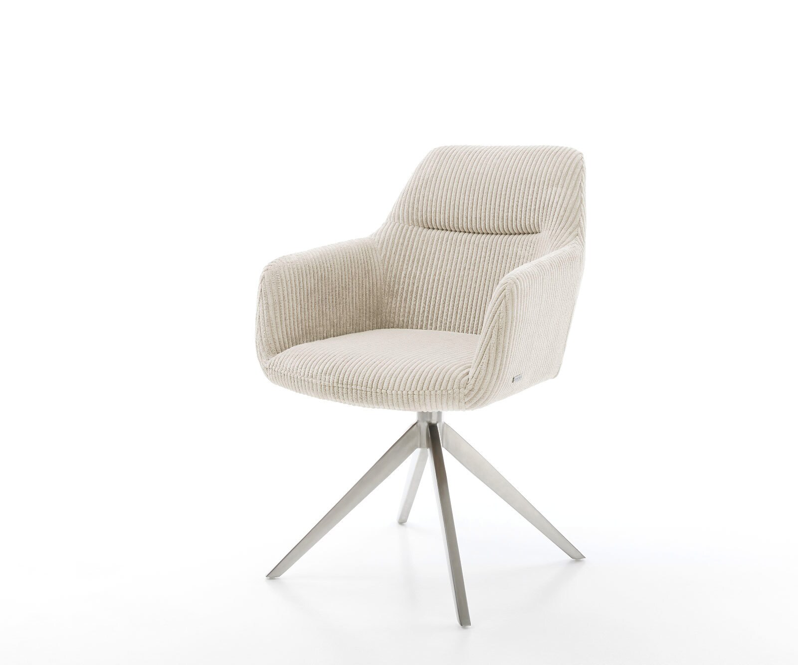 Drehstuhl Pejo-Flex Cord Beige Kreuzgestell breit Edelstahl 360° drehbar Wi günstig online kaufen