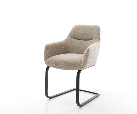 Freischwinger Pejo-Flex Bouclé Schlamm Freischwinger flach Schwarz Taschenfederkern