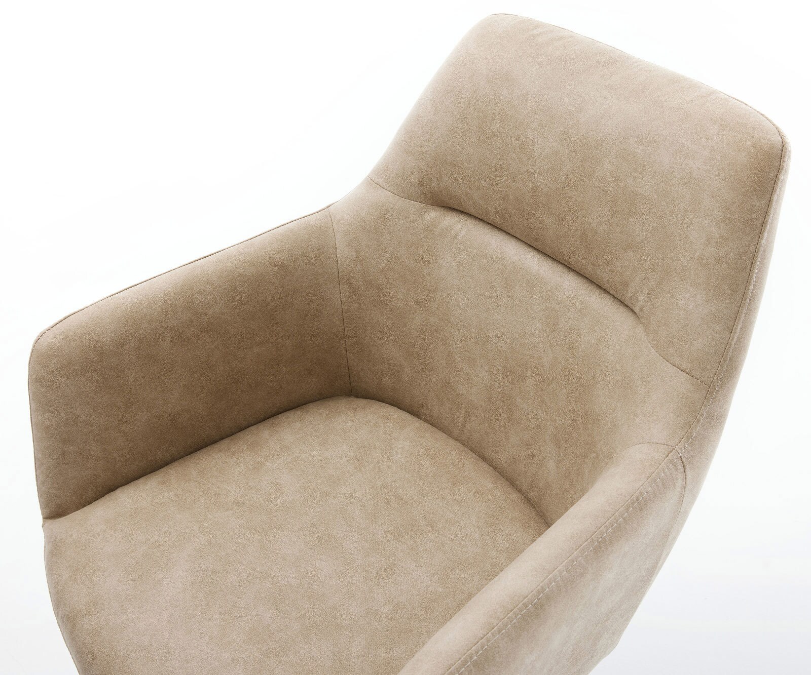 Esszimmerstuhl Pejo-Flex Mikrofaser Beige Vintage Kufengestell Schwarz Taschenfederkern 3