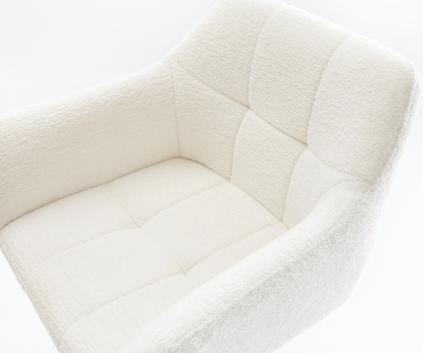 Barstuhl Yulo-Flex Bouclé Soft Beige Kufengestell Metall Schwarz 4