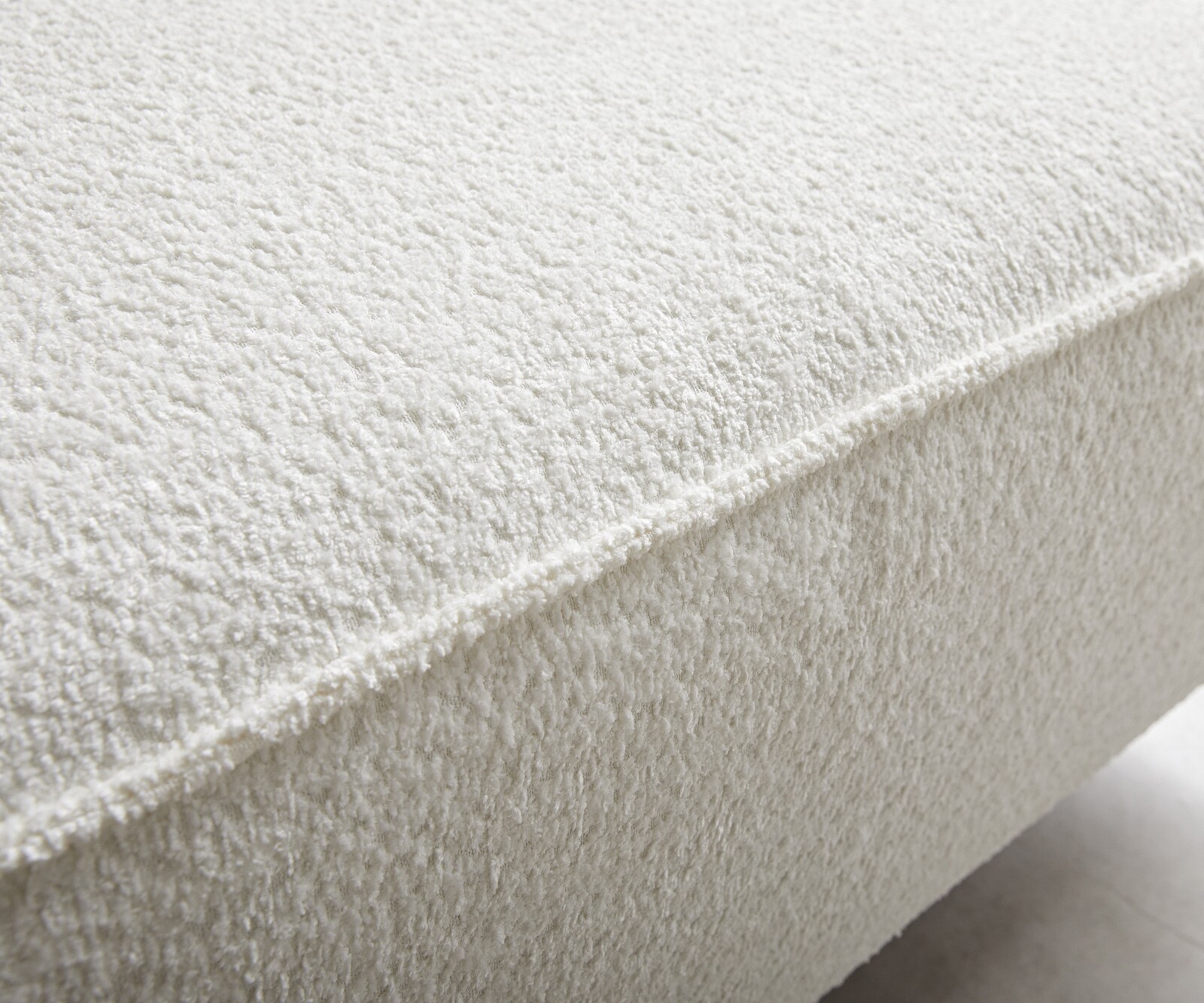 Wohnlandschaft Sirpio 300x210 cm Bouclé Creme-Weiß Recamiere variabel mit Hocker 5