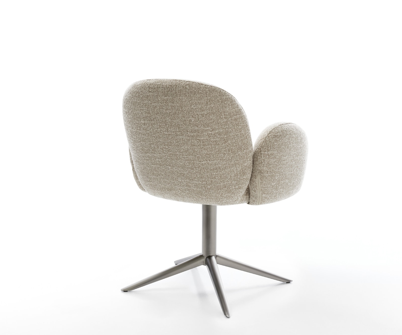 Drehstuhl Nube-Flex mit Armlehnen Webstoff Soft Beige Fußkreuz Graphit 360° drehbar Wippfunktion Taschenfederkern 5