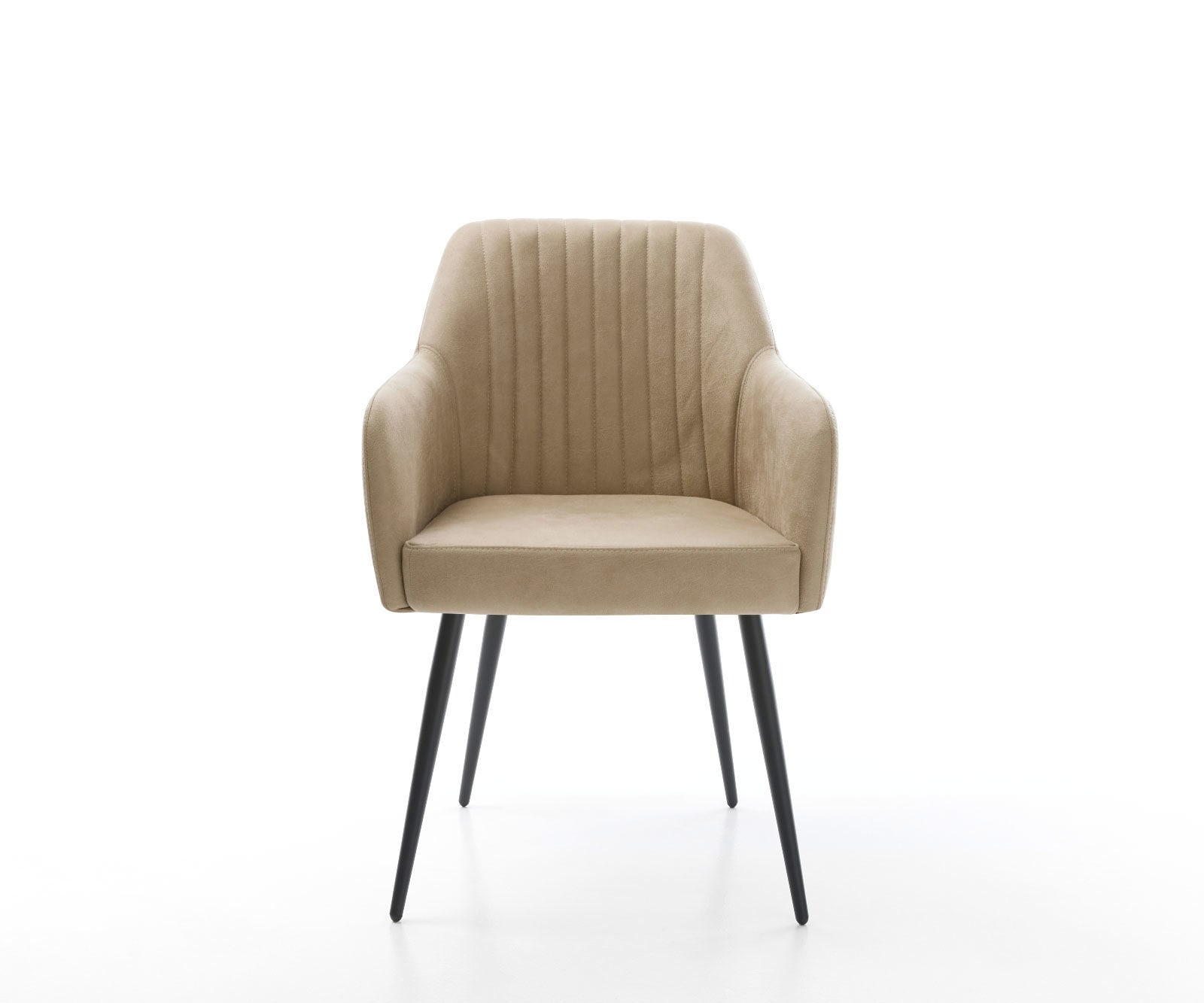 Esszimmerstuhl Greg-Flex Mikrofaser Beige Vintage 4-Fuß konisch Schwarz Taschenfederkern 1 Esszimmerstuhl Greg-Flex Mikrofaser Beige Vintage 4-Fuß konisch Schwarz Taschenfederkern 1