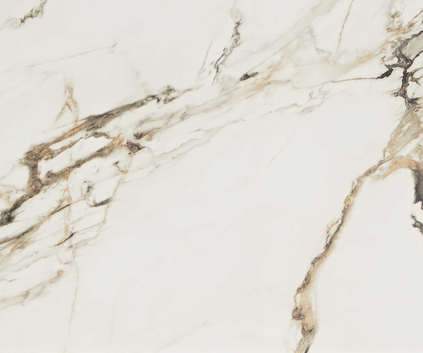 Esstisch Edge 300x100 Keramik Calacatta Luxe Weiß-Gold-Grau Spider Flachstahl Schwarz 3