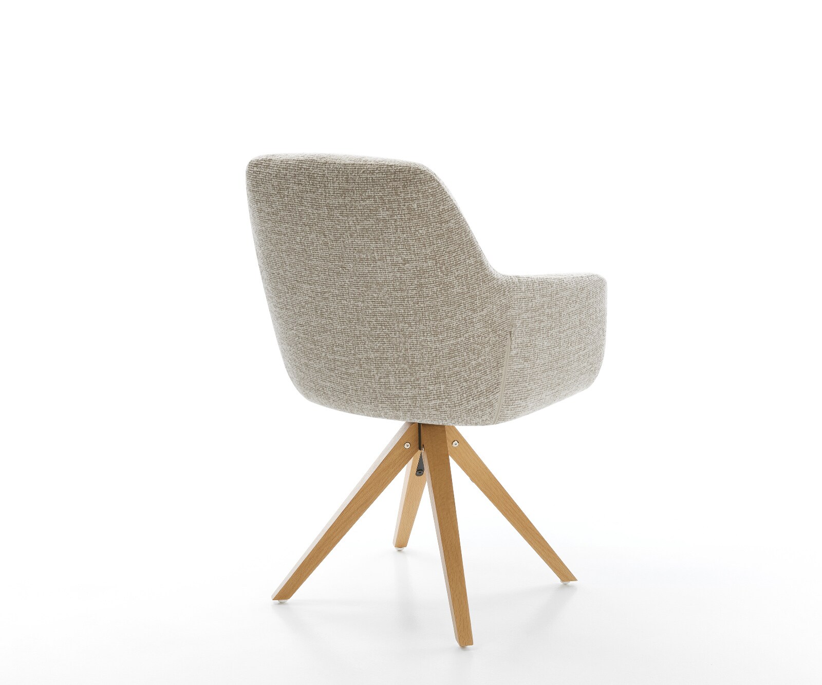 Drehstuhl Pejo-Flex Webstoff Soft Beige Holzgestell kantig Natur 360° drehbar Taschenfederkern 4
