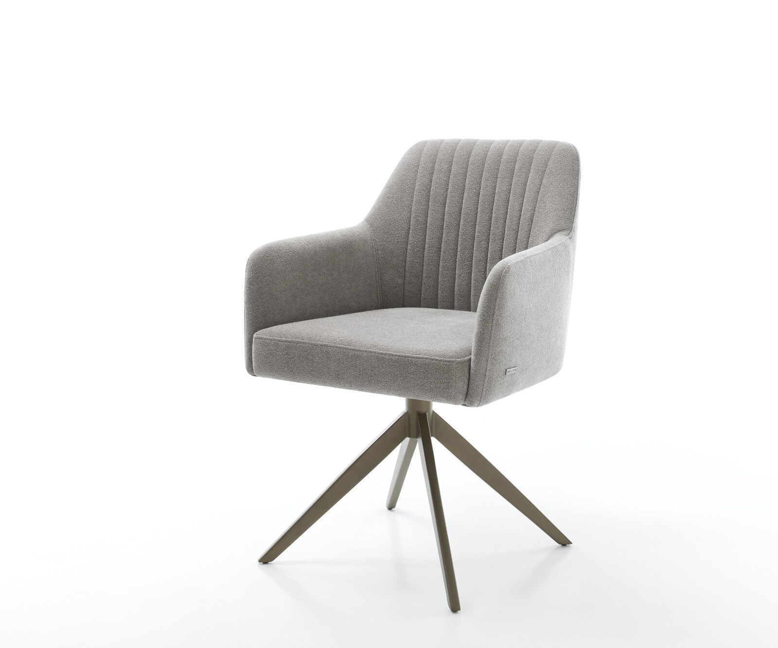 Chaise-pivotante Greg-Flex tissu structuré doux gris pied croisé large aspect titane pivotement sur 360° fonction bascule resorts ensachés