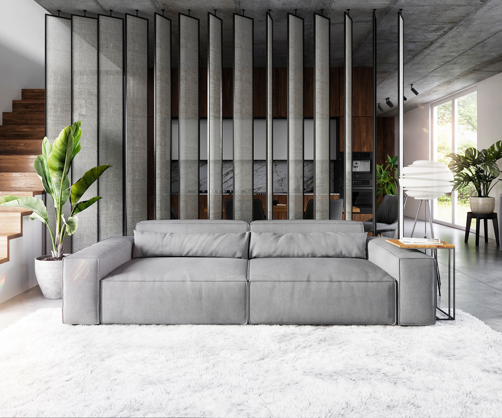 Big-Sofa Sirpio XL 270x130 cm Mikrofaser Grau Big-Sofa Sirpio XL 270x130 cm Mikrofaser Grau