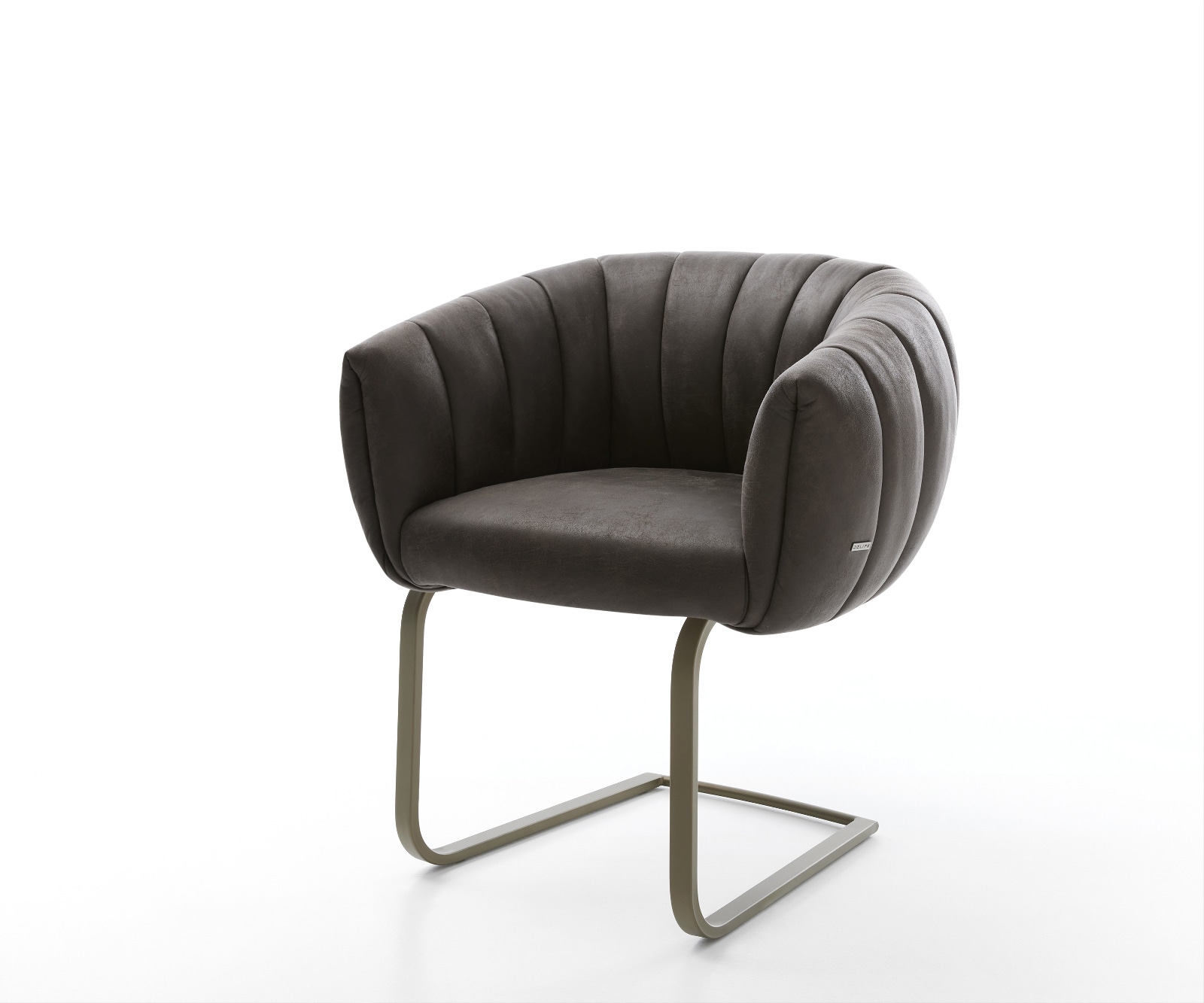 Freischwinger Jada-Flex Mikrofaser Anthrazit Vintage Freischwinger flach Effektfinish Titan Taschenfederkern