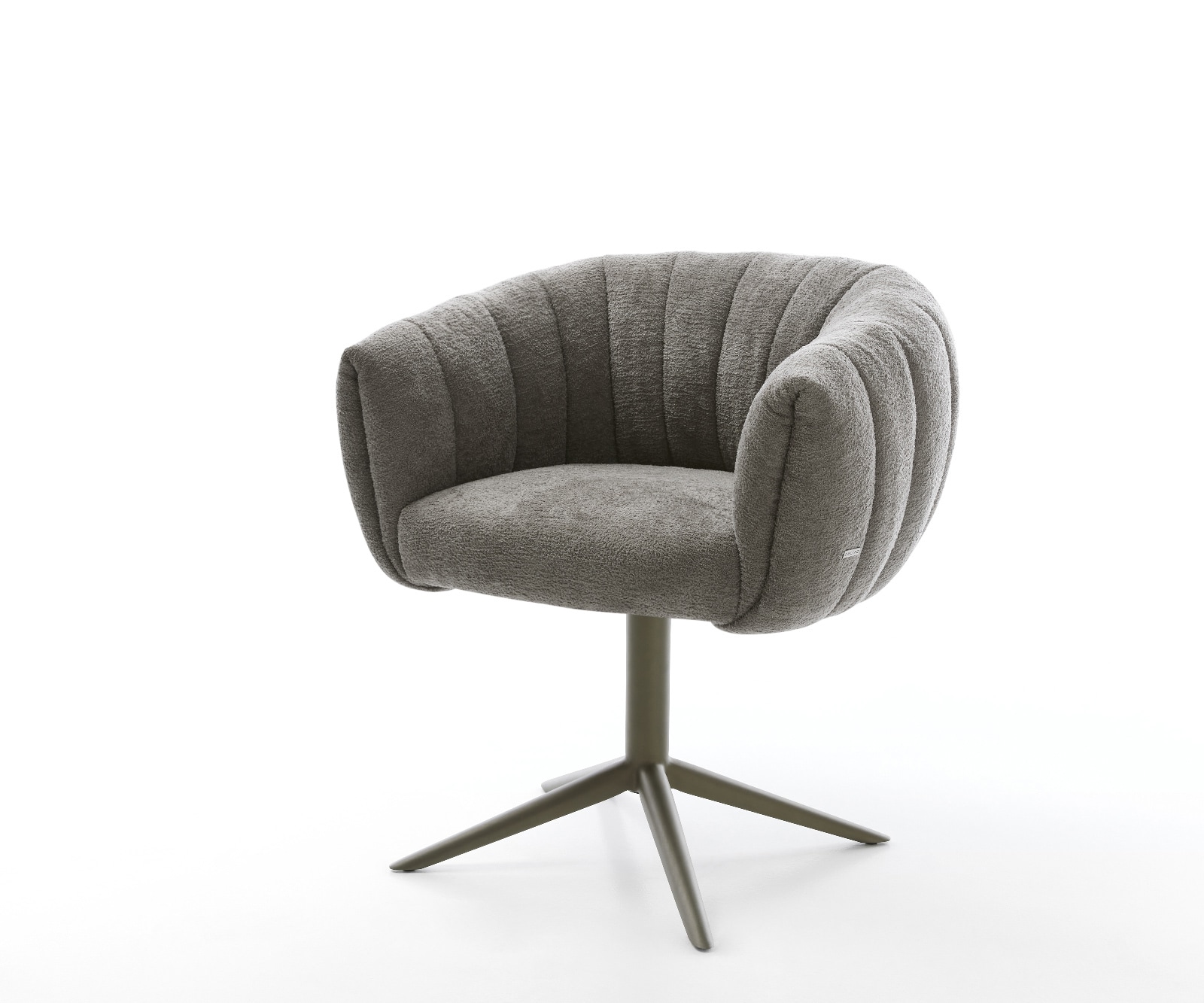 Drehstuhl Jada-Flex Bouclé Soft Schlamm Fußkreuz Effektfinish Titan 360° drehbar Wippfunktion Taschenfederkern 1