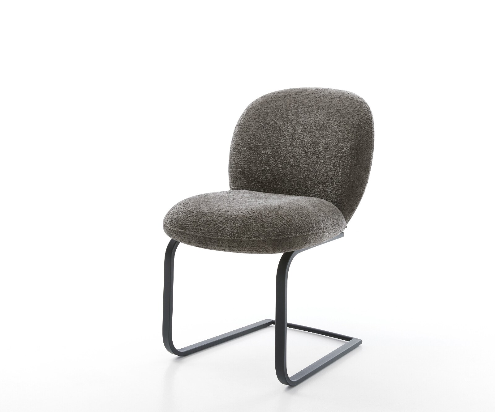 Freischwinger Nube-Flex Bouclé Soft Schlamm Freischwinger flach Schwarz Taschenfederkern