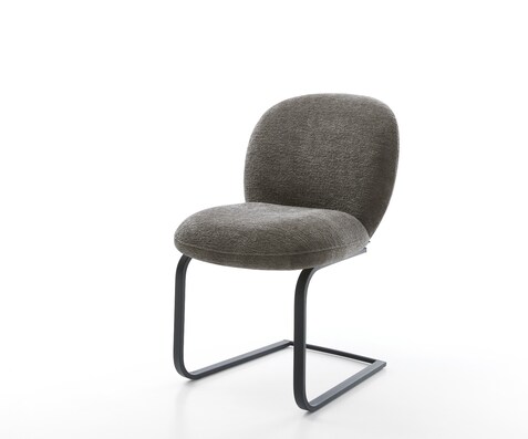 Freischwinger Nube-Flex Bouclé Soft Schlamm Freischwinger flach Schwarz Taschenfederkern