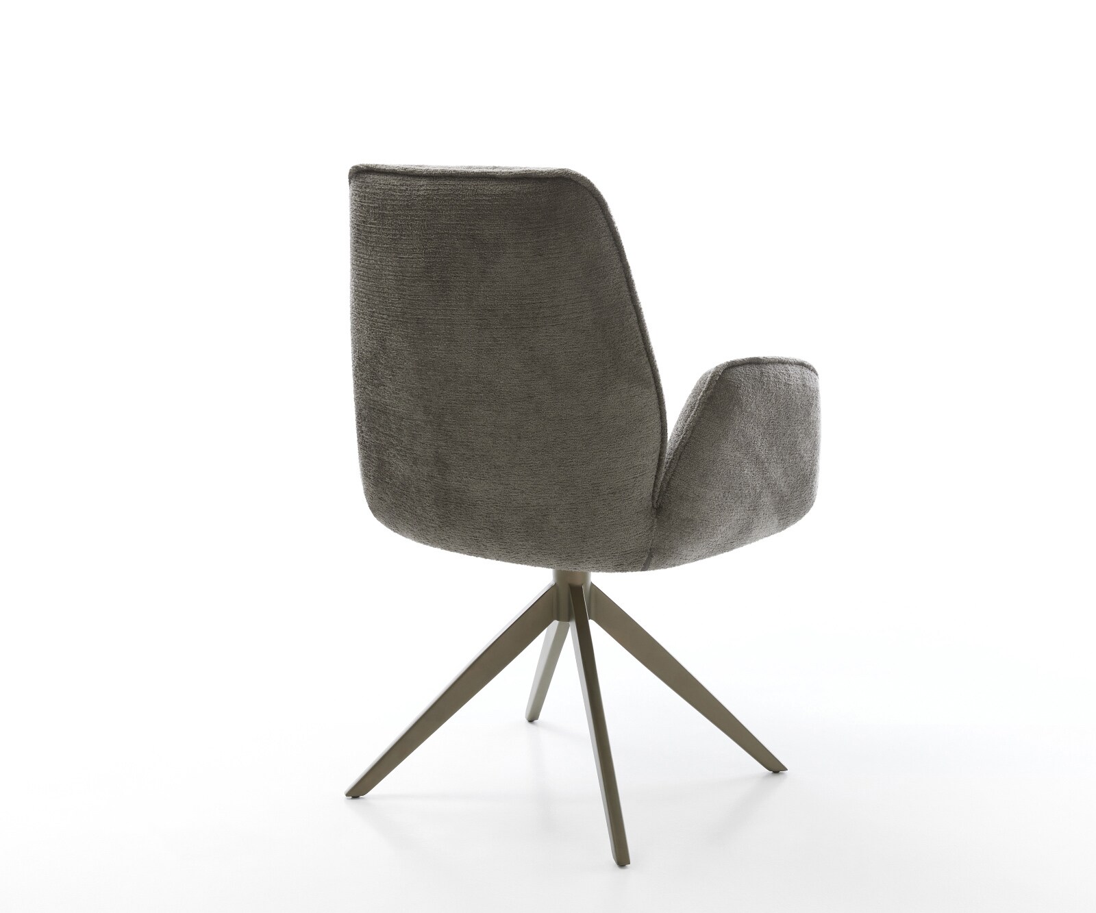Drehstuhl Zoa-Flex Bouclé Soft Schlamm Kreuzgestell breit Effektfinish Titan 360° drehbar Wippfunktion Taschenfederkern 4