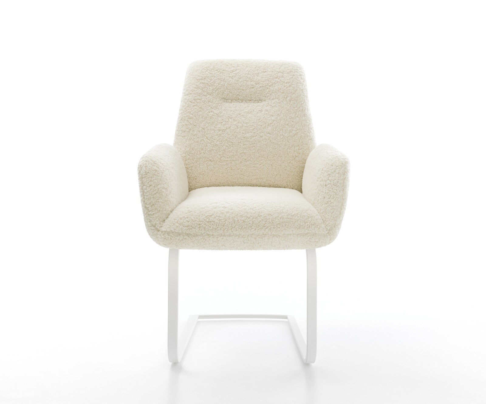 Freischwinger Zoa-Flex Teddystoff Beige Freischwinger flach Weiß Taschenfederkern 2