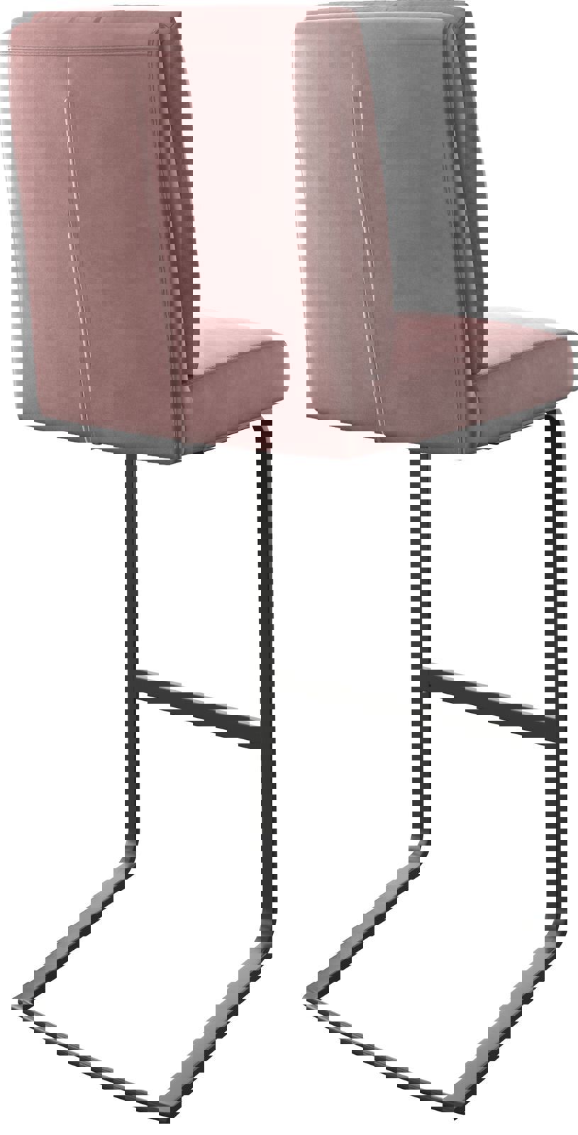Barstuhl Pela-Flex Samt Rosé Freischwinger flach Metall 5