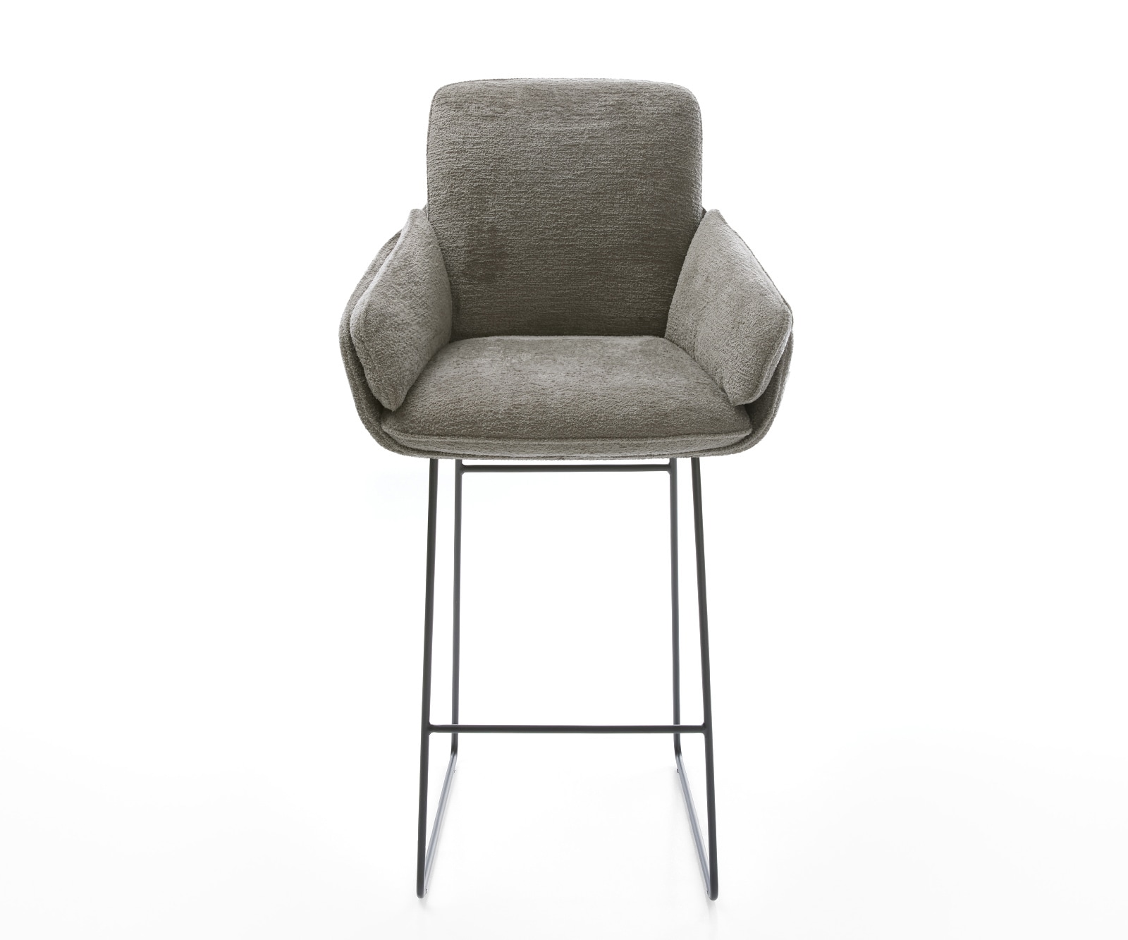 Barstuhl Luan-Flex Bouclé Soft Schlamm Kufengestell Metall Schwarz 1