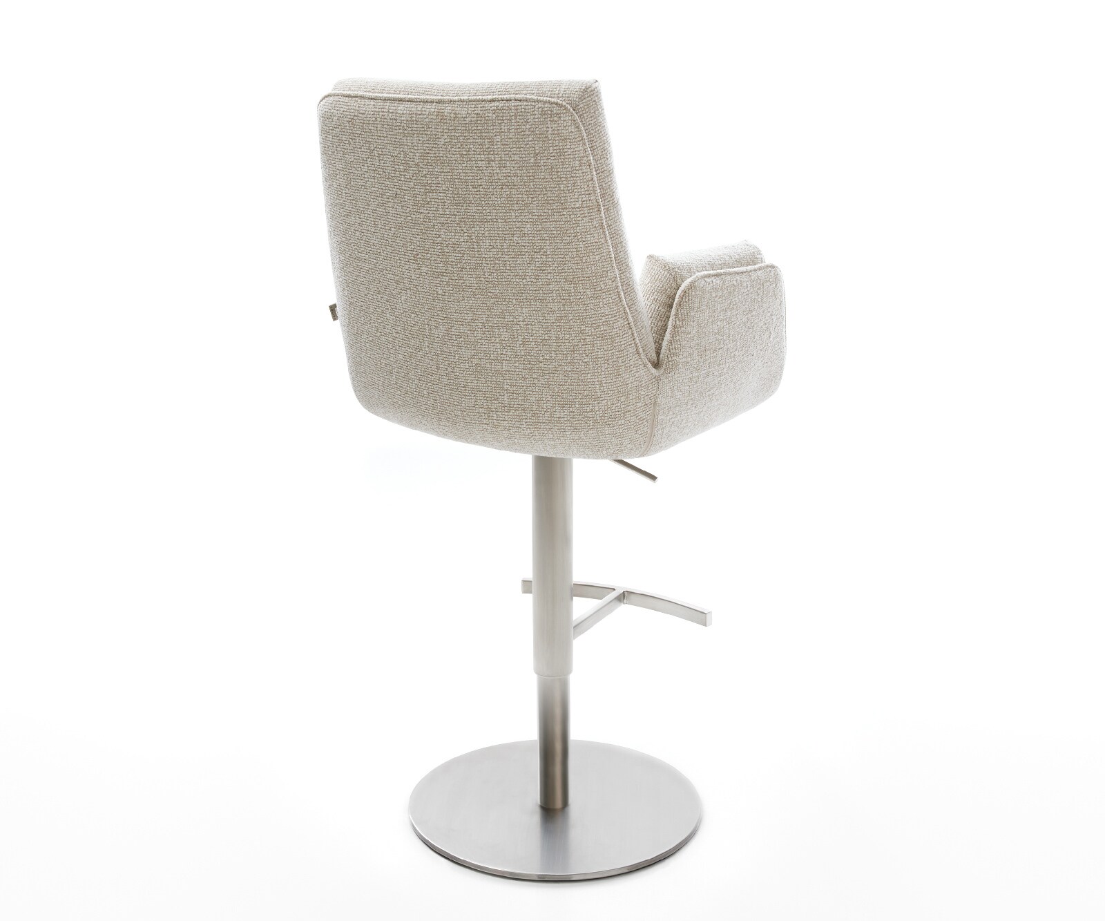 Barstuhl Clea-Flex Webstoff Soft Beige Drehfuß höhenverstellbar Edelstahl Silberfarben 4