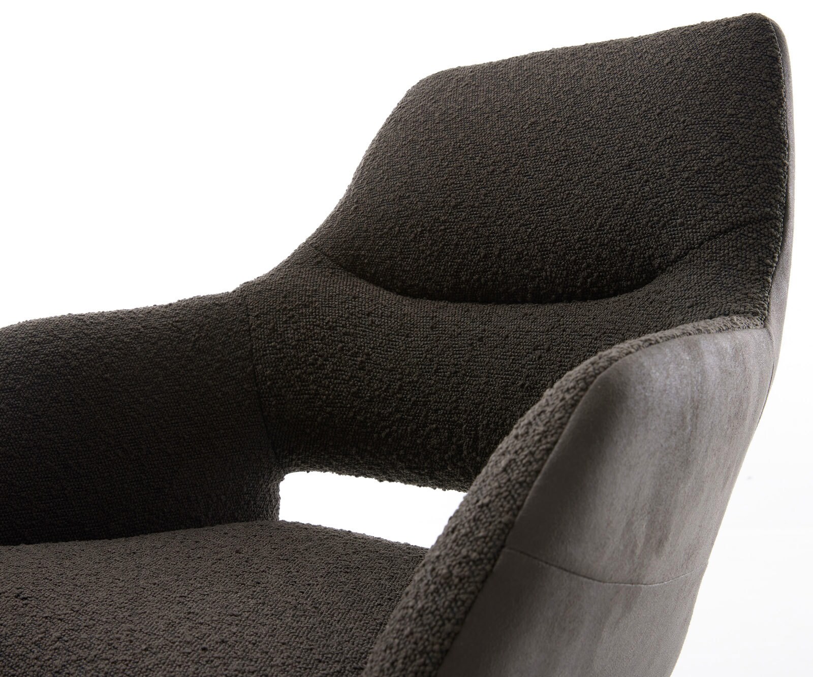 Drehstuhl Yago-Flex mit Armlehnen Materialmix Schwarz Fußkreuz Edelstahl 360° drehbar Wippfunktion Taschenfederkern 4