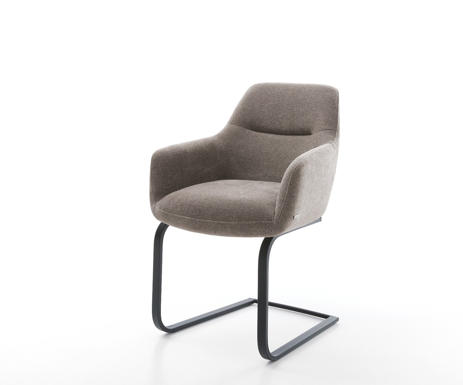 Freischwinger Pejo-Flex Strukturstoff Soft Taupe Freischwinger flach Schwarz Taschenfederkern