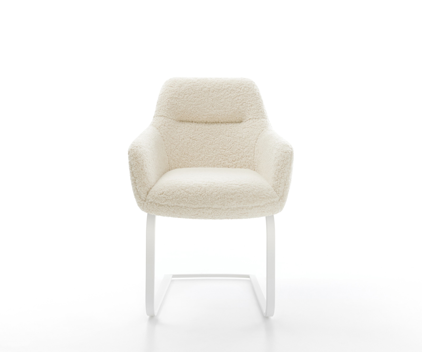 Freischwinger Pejo-Flex Teddystoff Beige Freischwinger flach Weiß Taschenfederkern 1