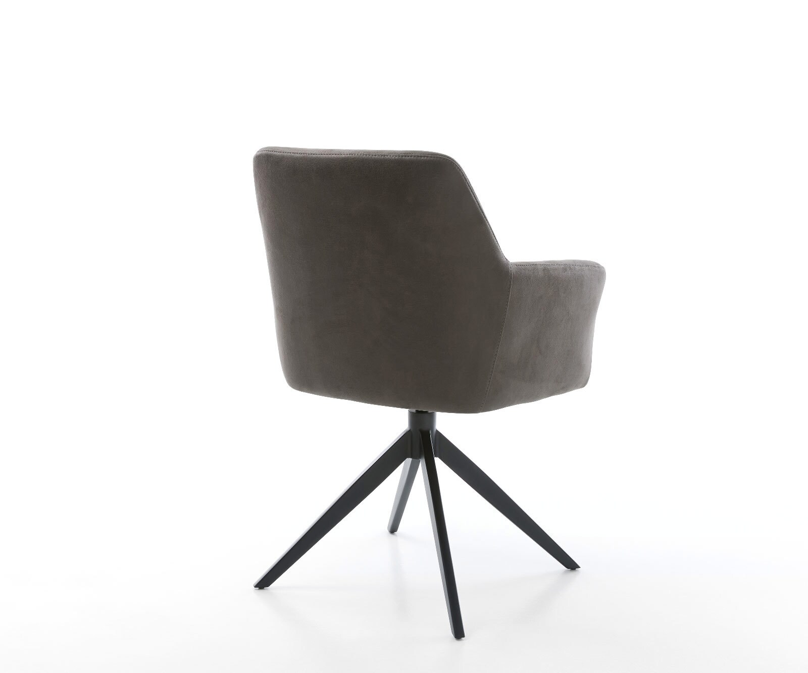 Drehstuhl Xana-Flex mit Armlehnen Mikrofaser Anthrazit Vintage Kreuzgestell breit Schwarz 360° drehbar Wippfunktion Taschenfederkern 5