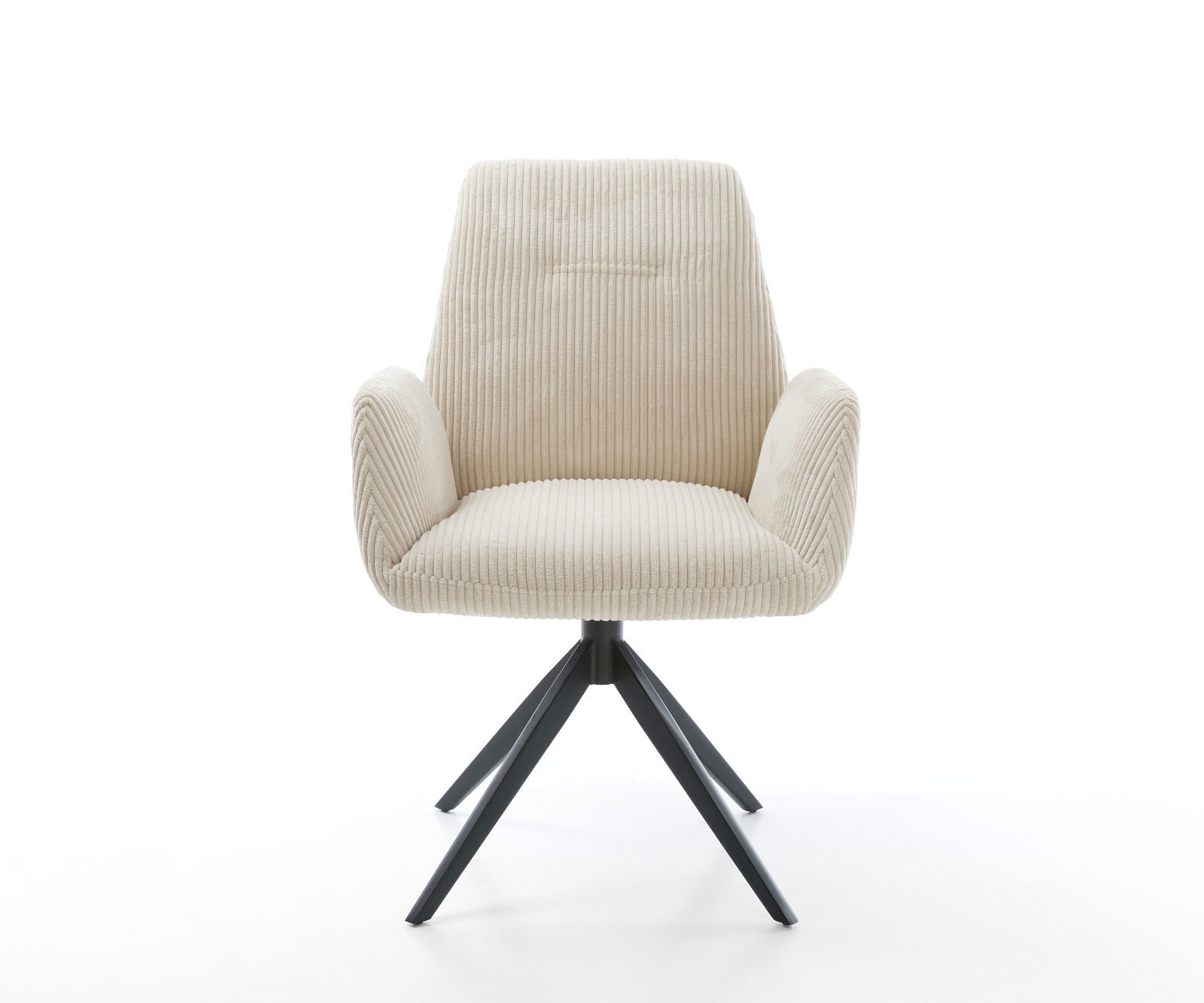 Drehstuhl Zoa-Flex Cord Beige Kreuzgestell breit Schwarz 360° drehbar Wippfunktion Taschenfederkern 1