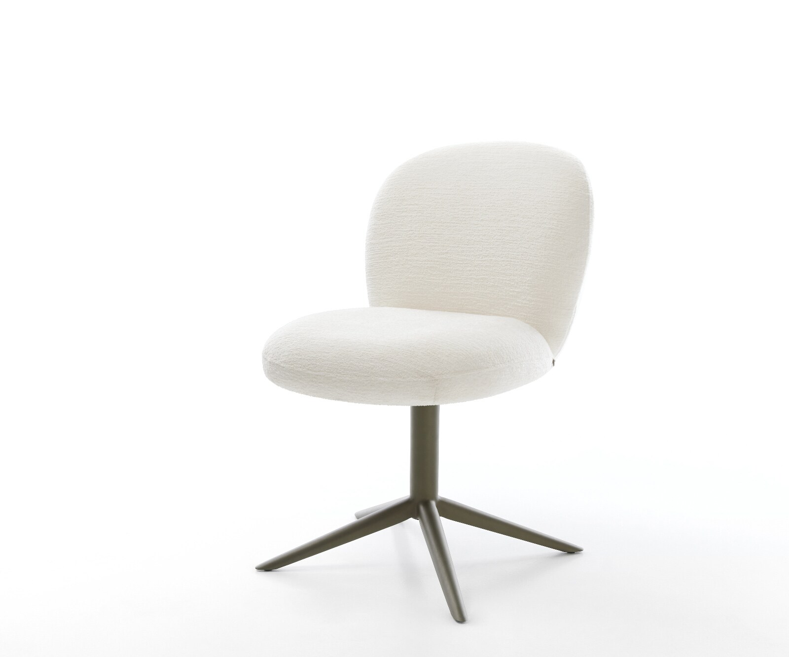 Drehstuhl Nube-Flex Bouclé Soft Beige Fußkreuz Effektfinish Titan 360° dreh günstig online kaufen