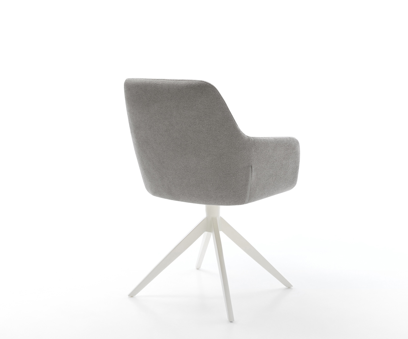 Drehstuhl Pejo-Flex Strukturstoff Soft Grau Kreuzgestell breit Weiß 360° drehbar Wippfunktion Taschenfederkern 4