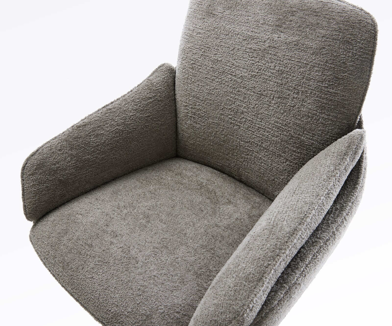 Barstuhl Luan-Flex Bouclé Soft Schlamm Drehfuß höhenverstellbar Metall Weiß 4