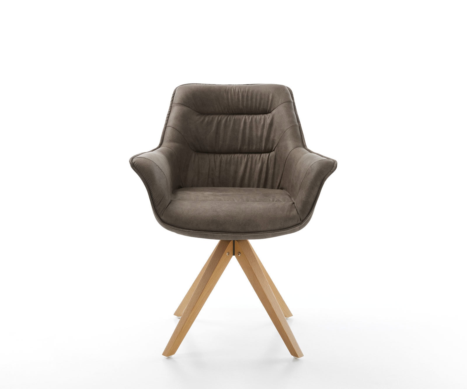 Esszimmerstuhl Kaira-Flex Mikrofaser Taupe Vintage Holzgestell kantig Natur 1 Esszimmerstuhl Kaira-Flex Mikrofaser Taupe Vintage Holzgestell kantig Natur 1