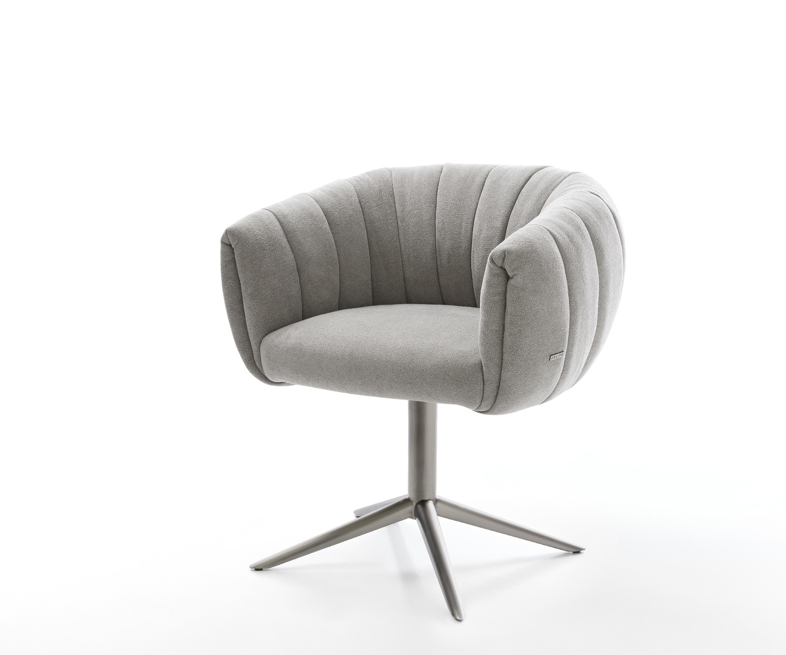 Drehstuhl Jada-Flex Strukturstoff Soft Grau Fußkreuz Graphit 360° drehbar Wippfunktion Taschenfederkern