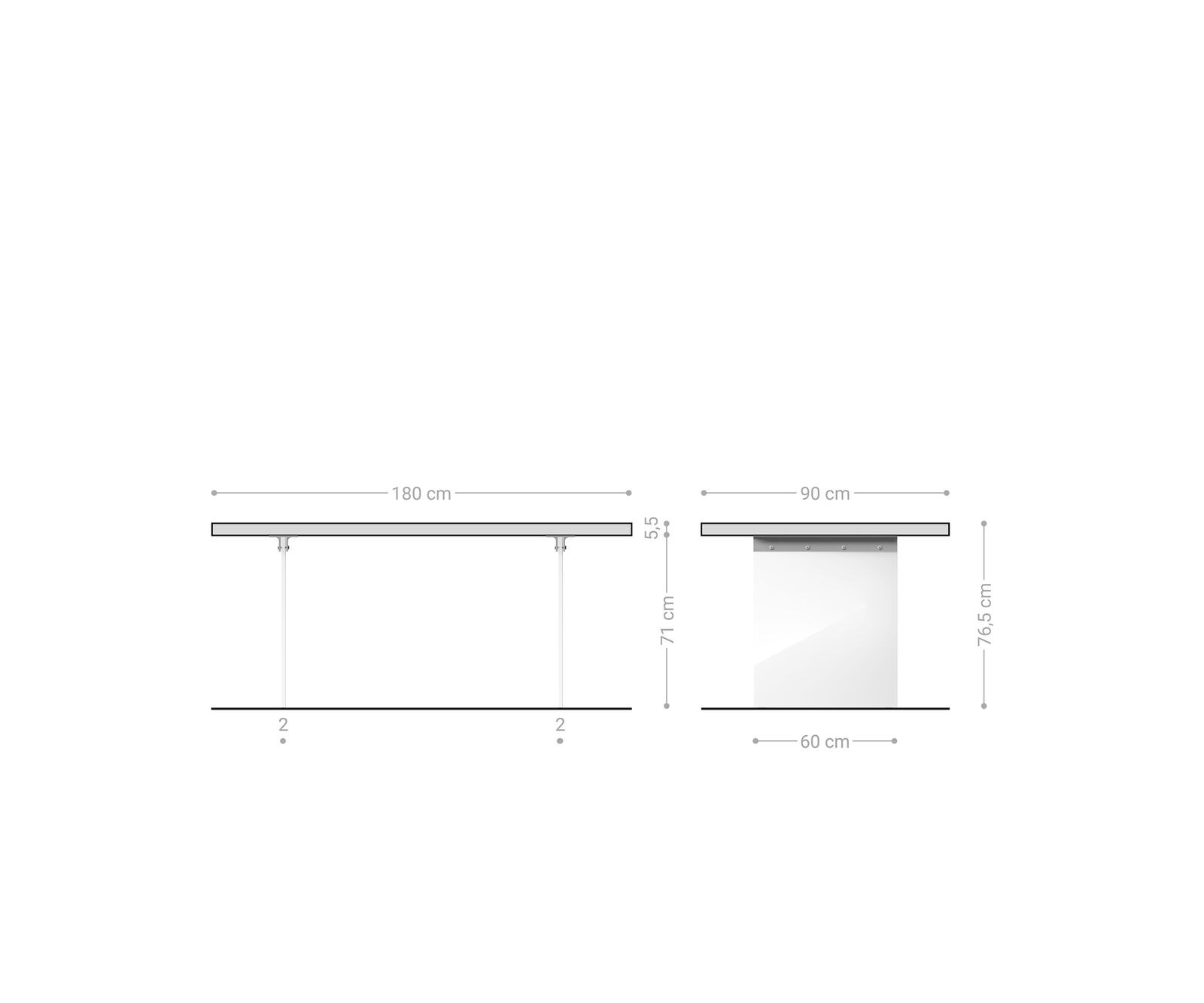 Esstisch Edge 180x90 XL Akazie Natur Glas Live-Edge 6
