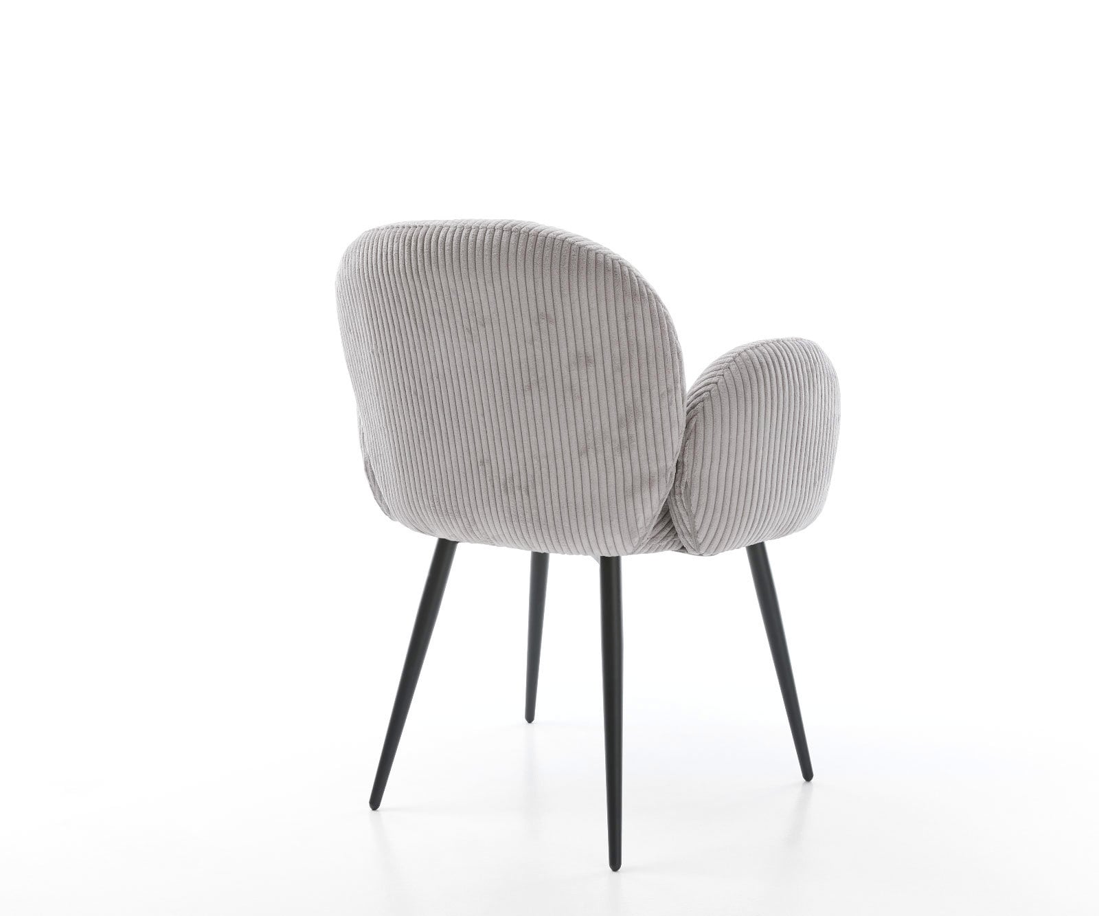 Esszimmerstuhl Nube-Flex mit Armlehnen Cord Silbergrau 4-Fuß konisch Schwarz Taschenfederkern 4 Esszimmerstuhl Nube-Flex mit Armlehnen Cord Silbergrau 4-Fuß konisch Schwarz Taschenfederkern 4