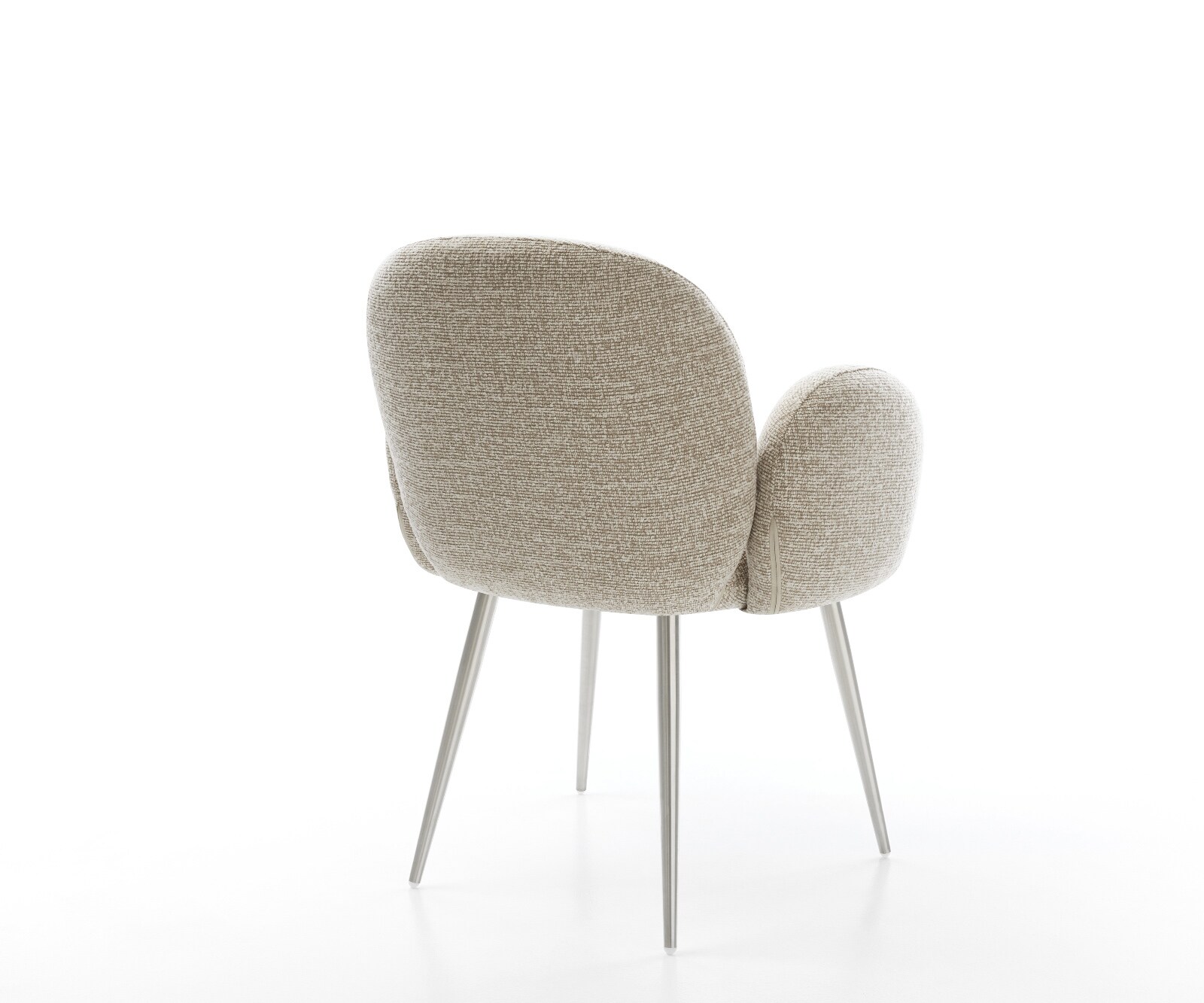 Esszimmerstuhl Nube-Flex mit Armlehnen Webstoff Soft Beige 4-Fuß konisch Edelstahl Taschenfederkern 5