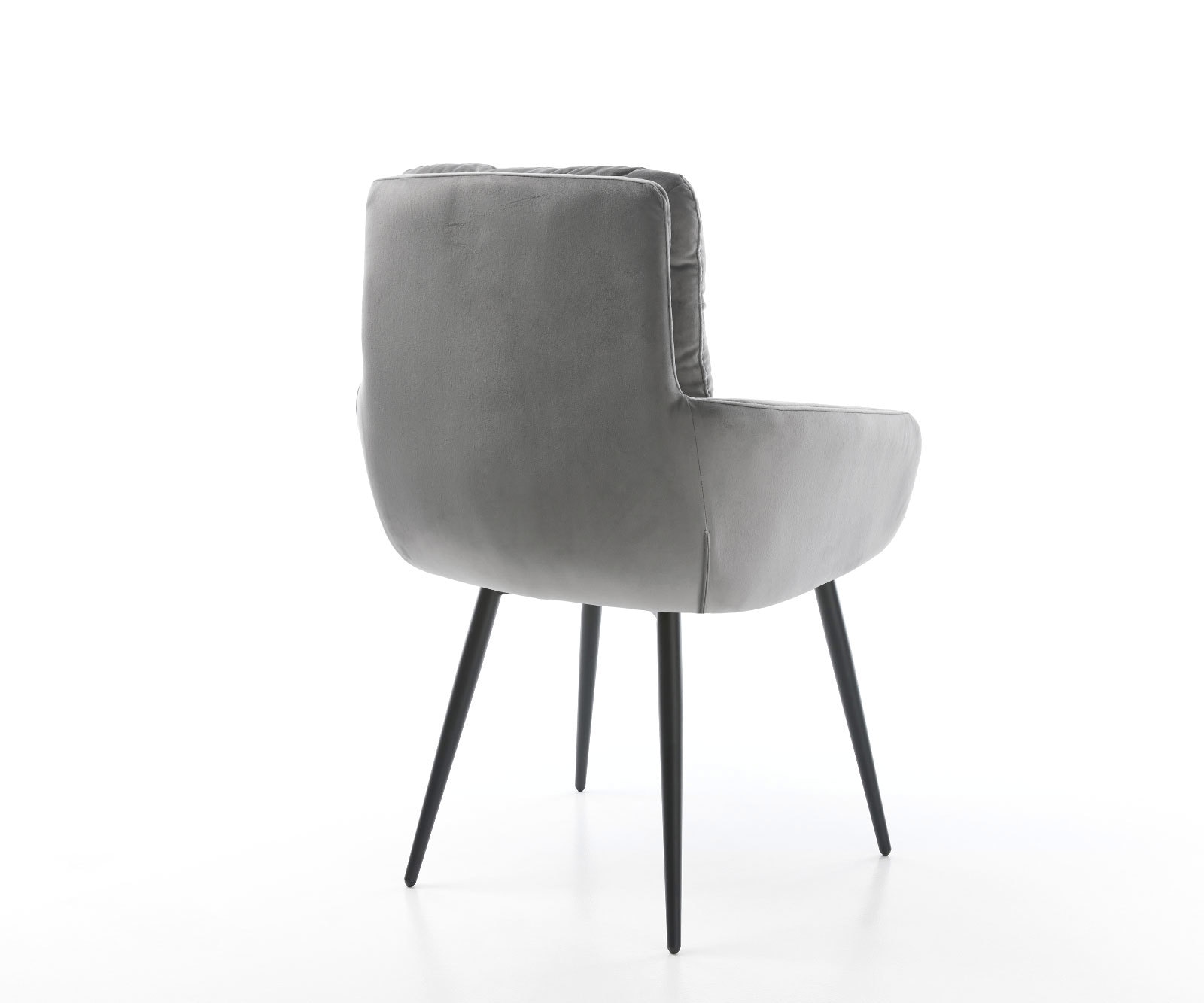 Esszimmerstuhl Abelia-Flex mit Armlehnen Samt Grau 4-Fuß konisch Schwarz 5