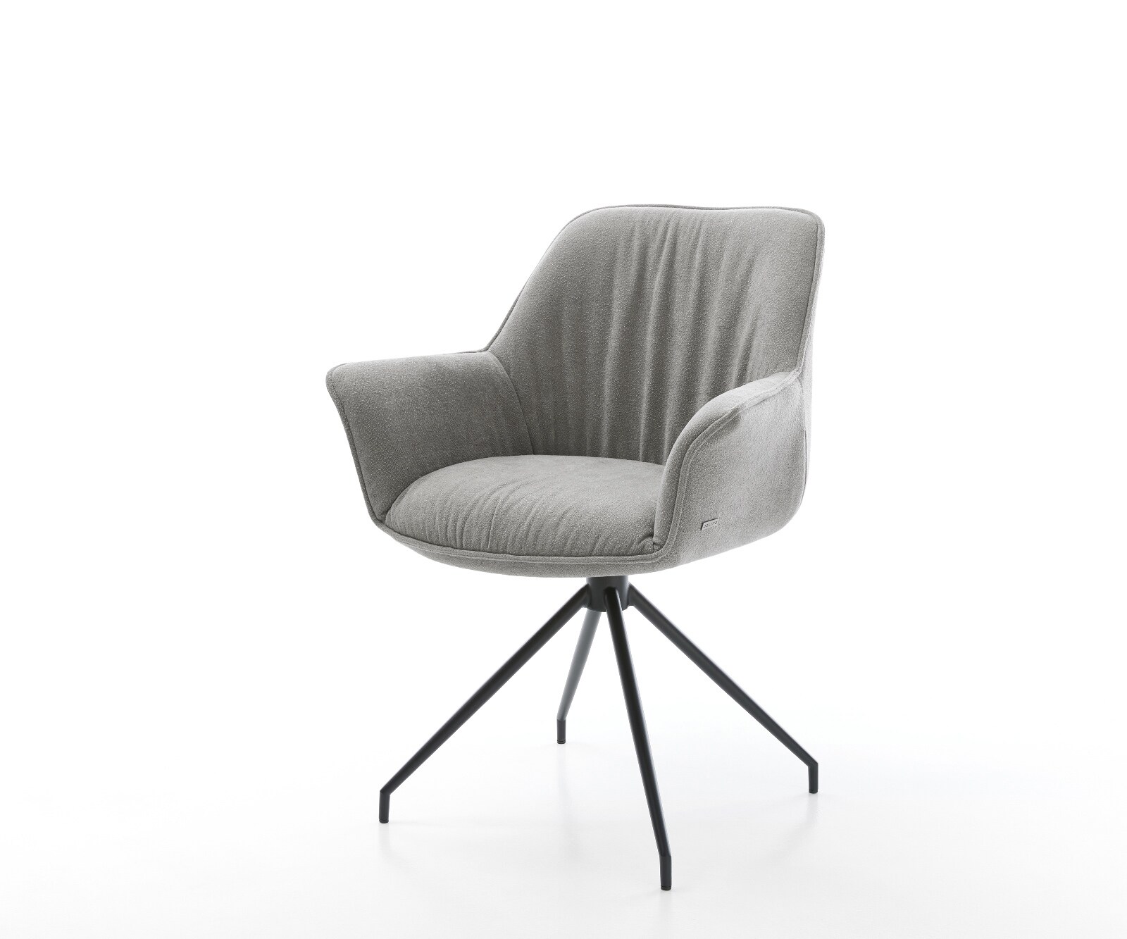 Esszimmerstuhl Keila-Flex mit Armlehnen Strukturstoff Soft Grau Kreuzgestel günstig online kaufen