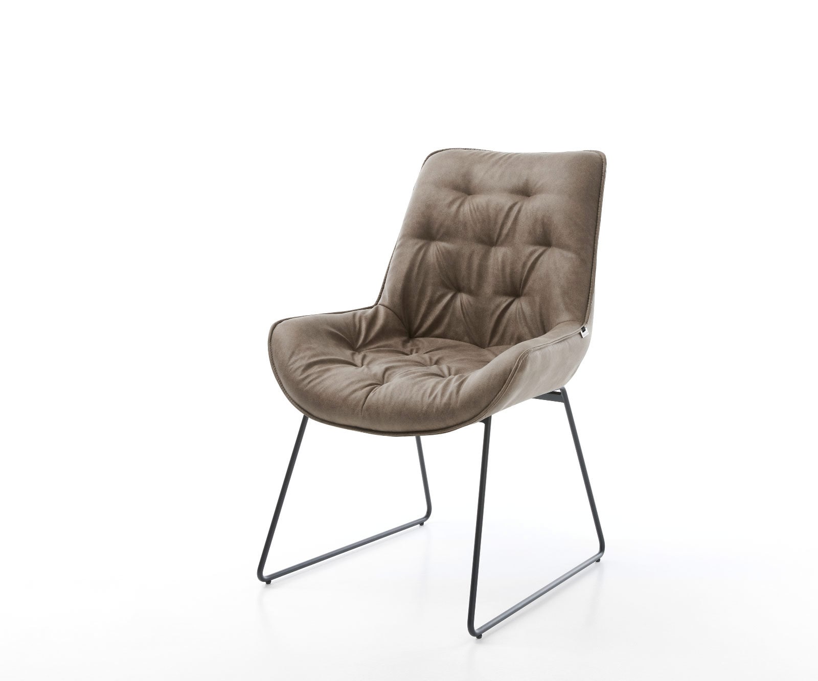 Esszimmerstuhl Taimi-Flex Mikrofaser Taupe Vintage Kufengestell Schwarz günstig online kaufen