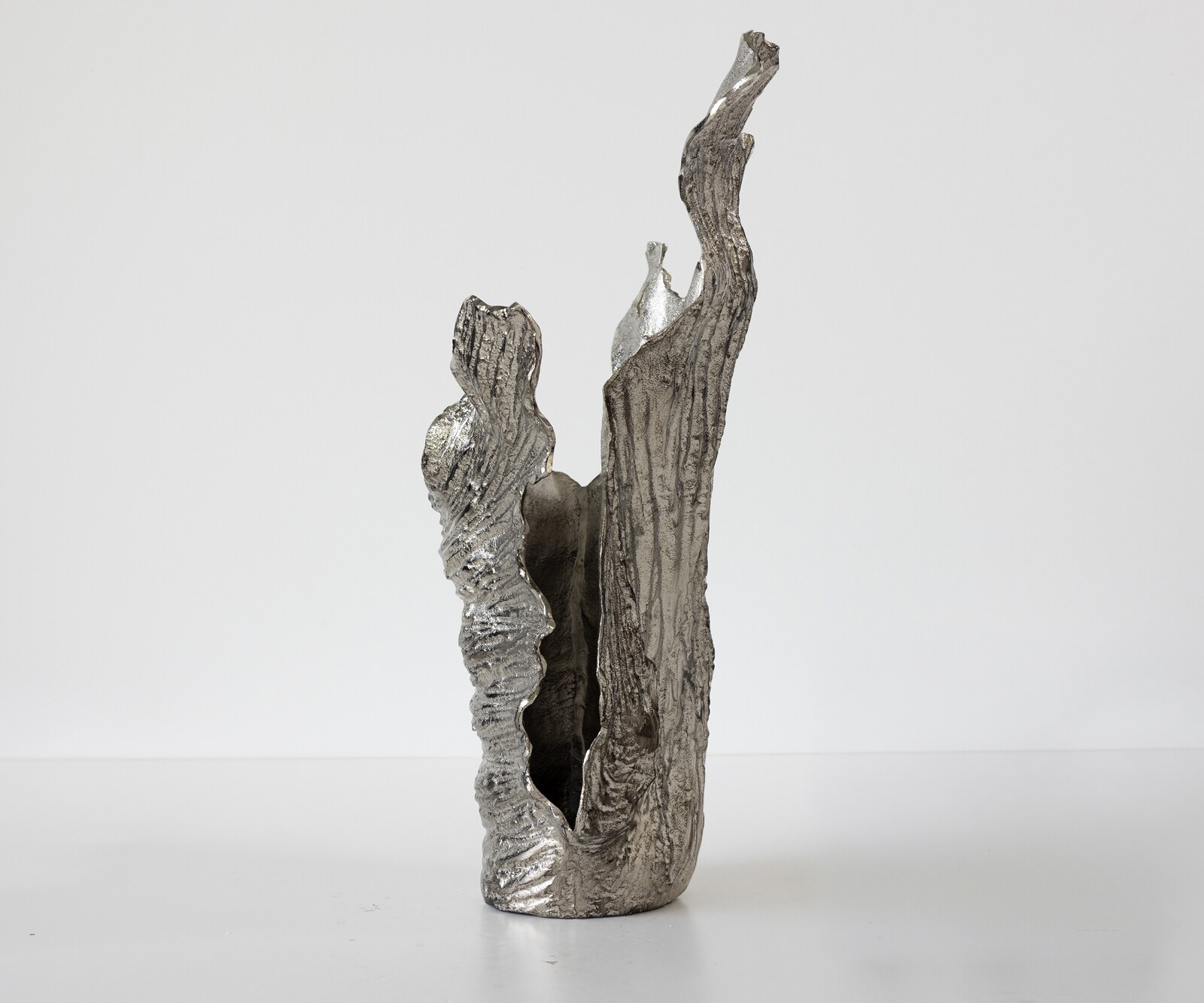Vase Corallo B43 x T24 x H61 cm Aluminium Platin Handgemacht 3