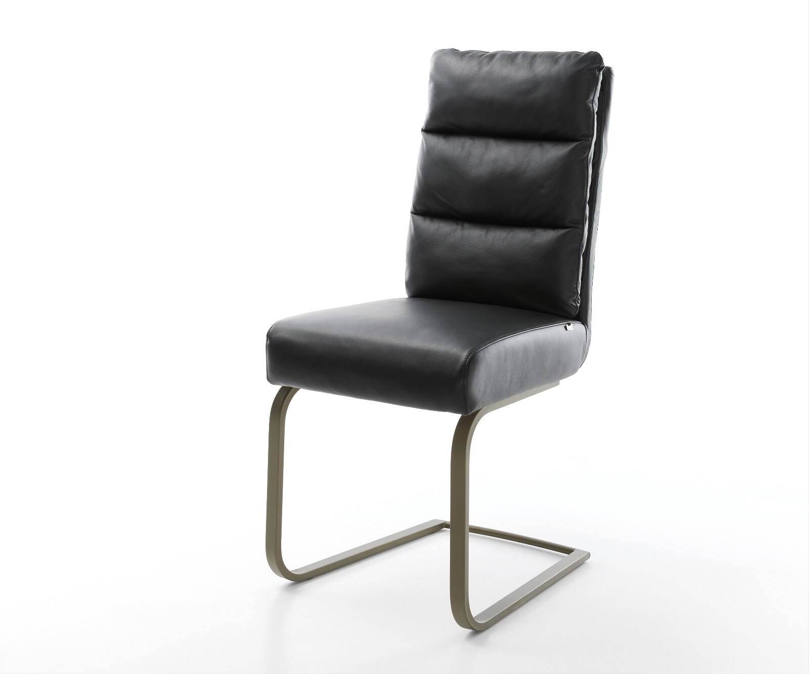 Freischwinger Pela-Flex Echt-Leder Schwarz Freischwinger flach Effektfinish Titan Taschenfederkern