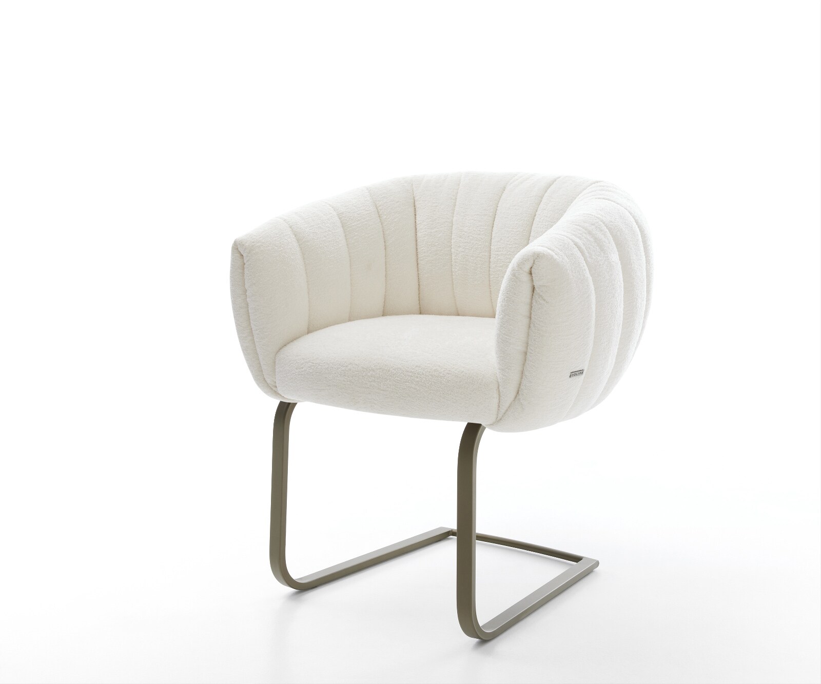 Freischwinger Jada-Flex Bouclé Soft Beige Freischwinger flach Effektfinish Titan Taschenfederkern 1