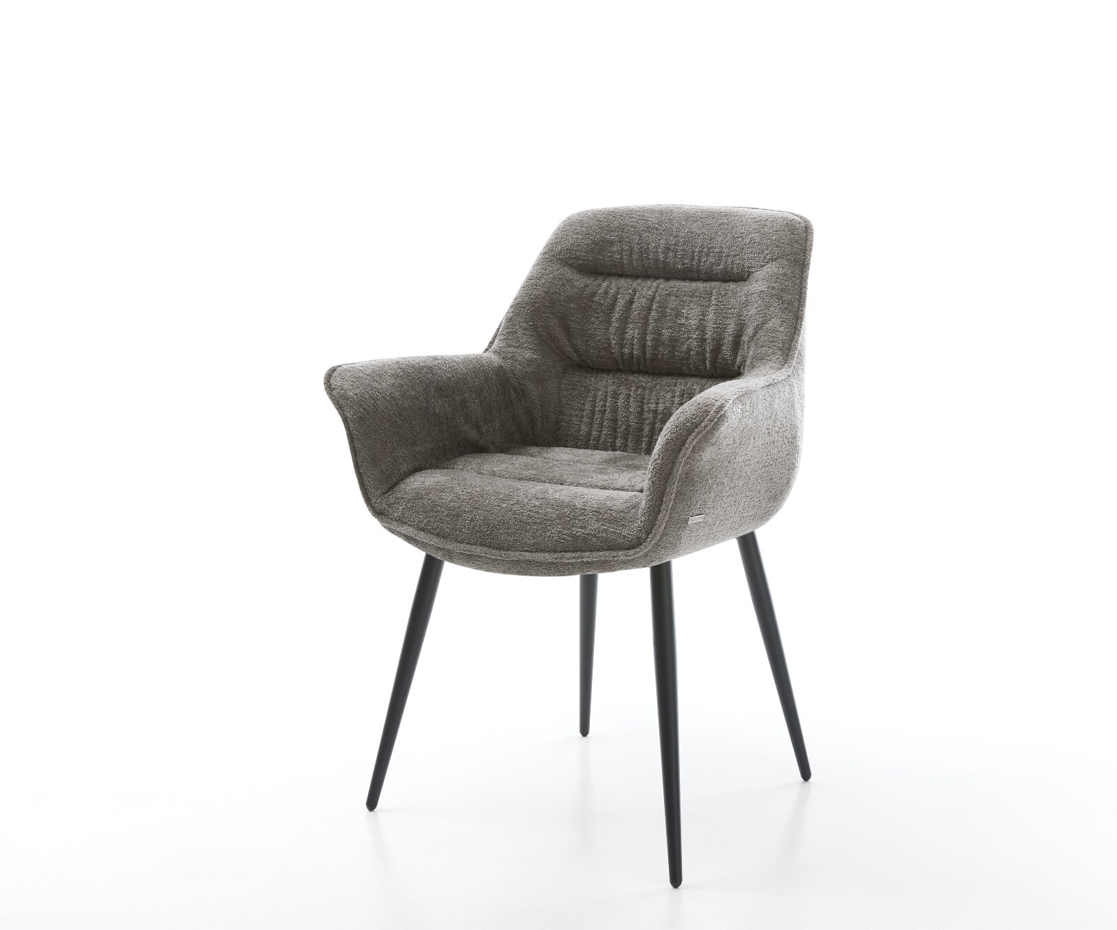 Esszimmerstuhl Kaira-Flex Bouclé Soft Schlamm 4-Fuß konisch Schwarz
