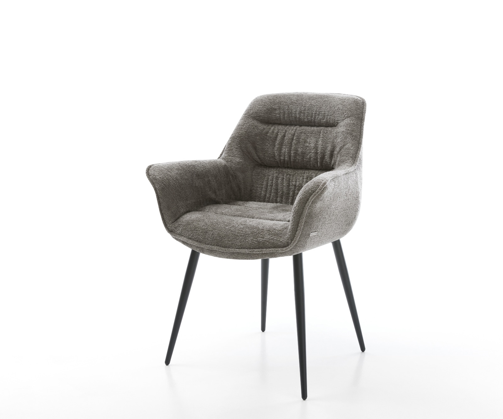 Esszimmerstuhl Kaira-Flex Bouclé Soft Schlamm 4-Fuß konisch Schwarz