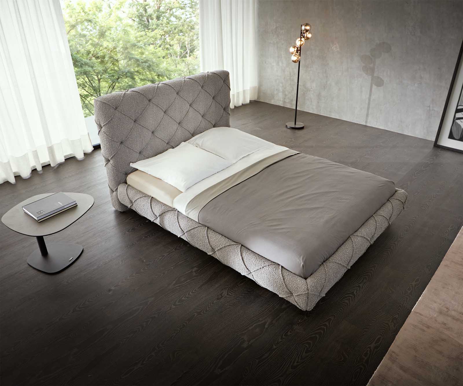 Polsterbettgestell Nayara 140x200 cm Bouclé Silbergrau 2