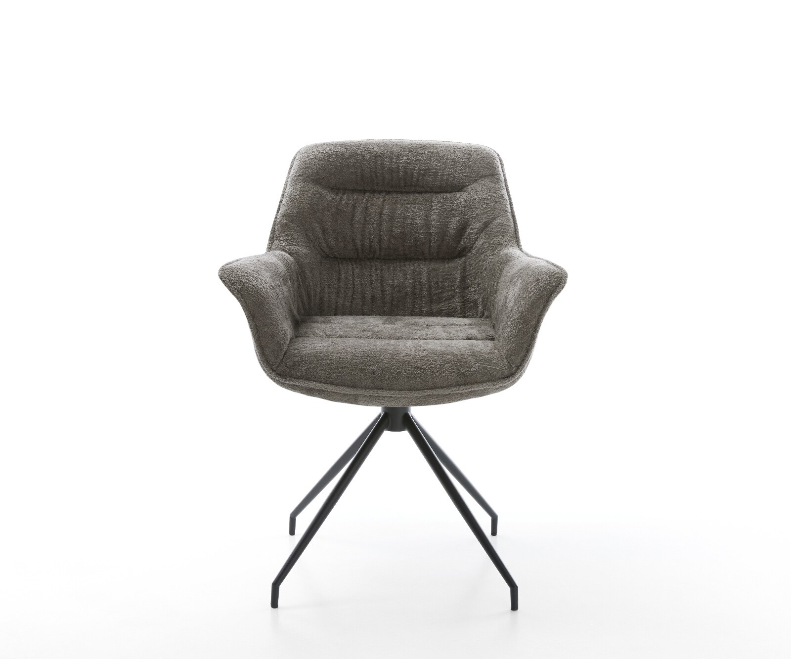 Esszimmerstuhl Kaira-Flex Bouclé Soft Schlamm Kreuzgestell konisch Schwarz 1