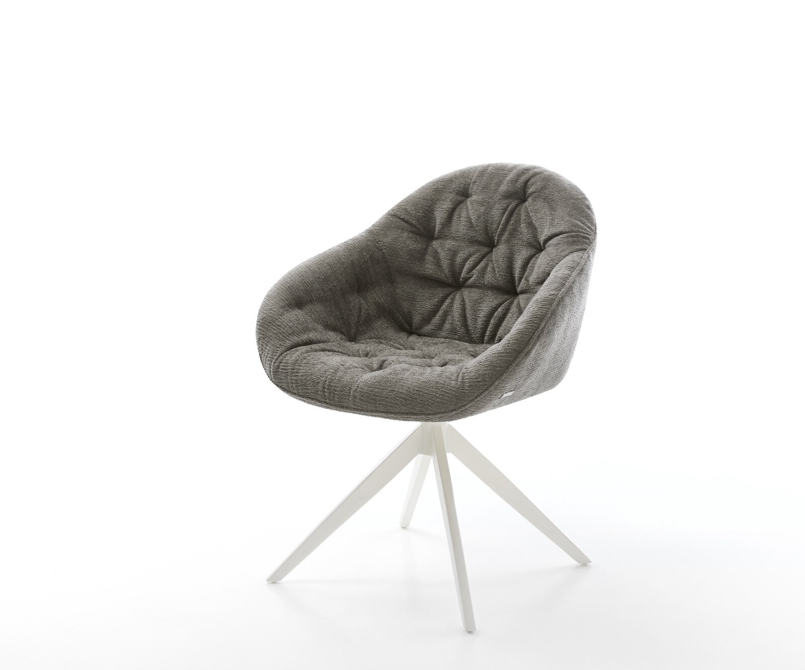 Drehstuhl Gaio-Flex Bouclé Soft Schlamm Kreuzgestell breit Weiß 360° drehba günstig online kaufen