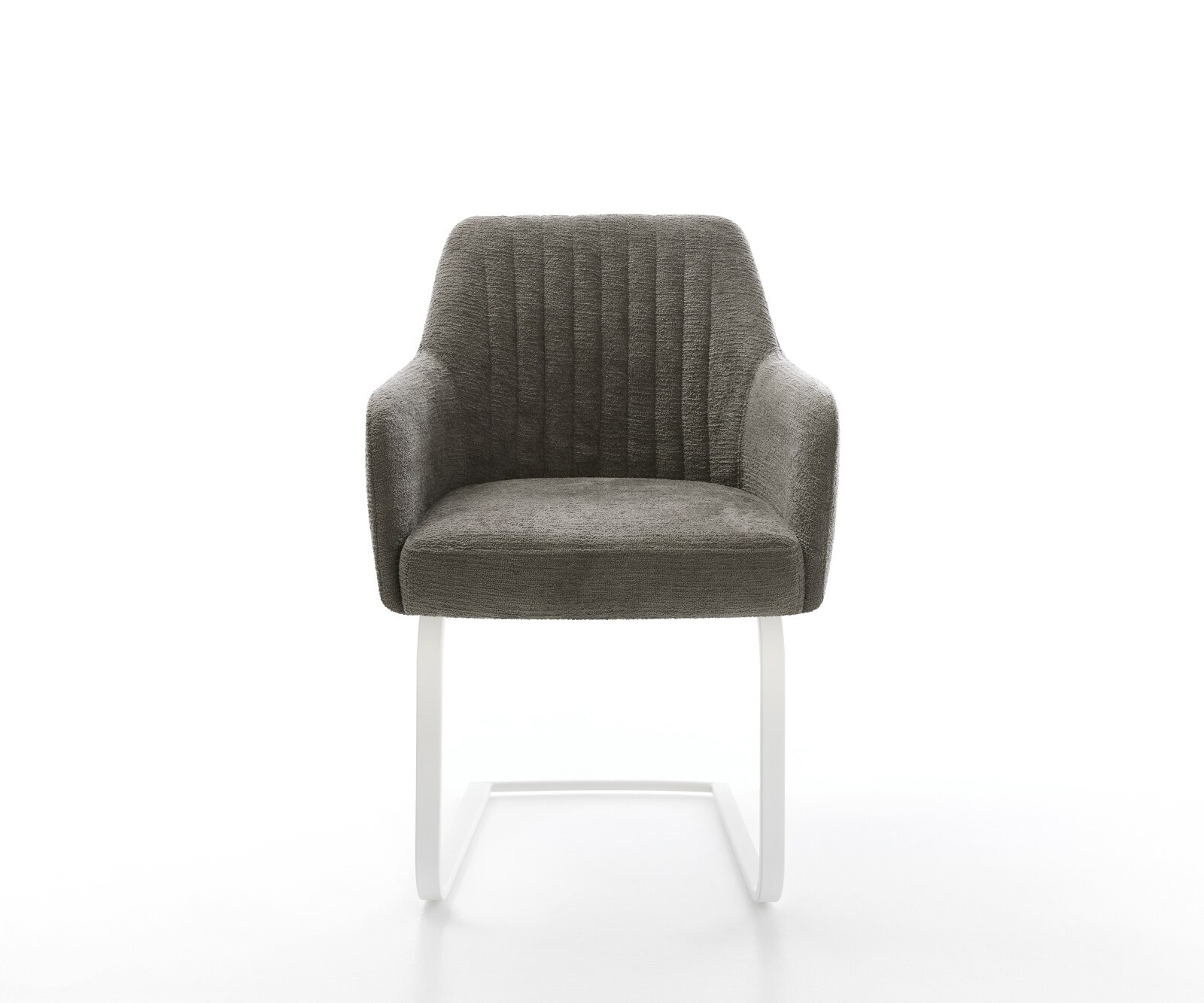 Freischwinger Greg-Flex Bouclé Soft Schlamm Freischwinger flach Weiß Taschenfederkern 2