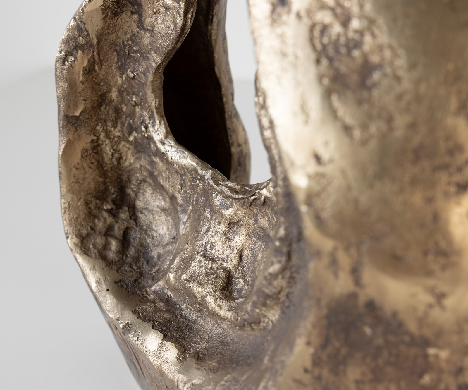 Skulptur Nexora B40 x T17 x H42 cm Aluminium Oro Antico Handgemacht 2