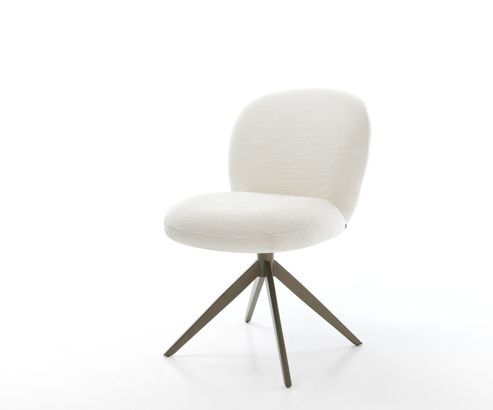 Drehstuhl Nube-Flex Bouclé Soft Beige Kreuzgestell breit Effektfinish Titan günstig online kaufen