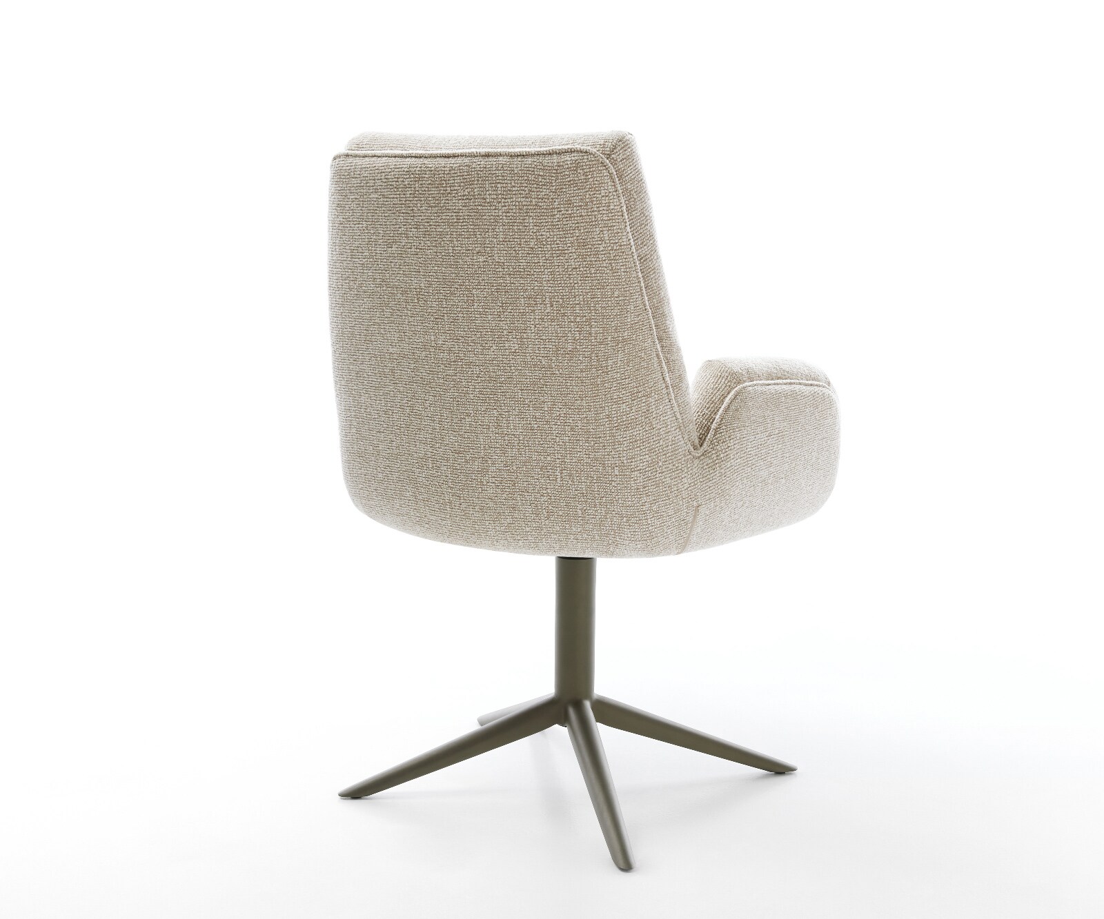 Drehstuhl Clea-Flex Webstoff Soft Beige Fußkreuz Effektfinish Titan 360° drehbar Wippfunktion 4
