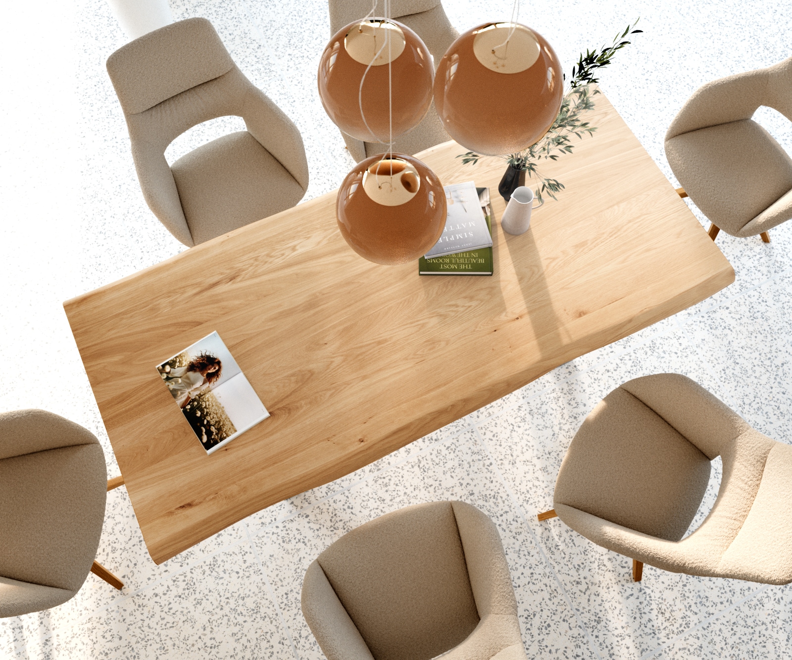 Esstisch Edge 200x100 Eiche Natur Edelstahl Breit Live-Edge 3 Esstisch Edge 200x100 Eiche Natur Edelstahl Breit Live-Edge 3